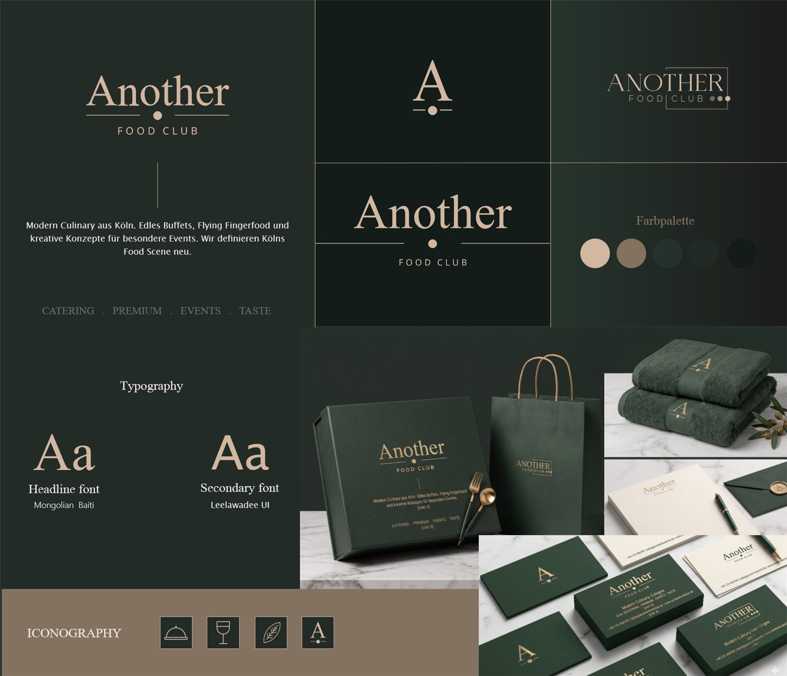 Another Food Club identity: logo, colours, typography and packaging