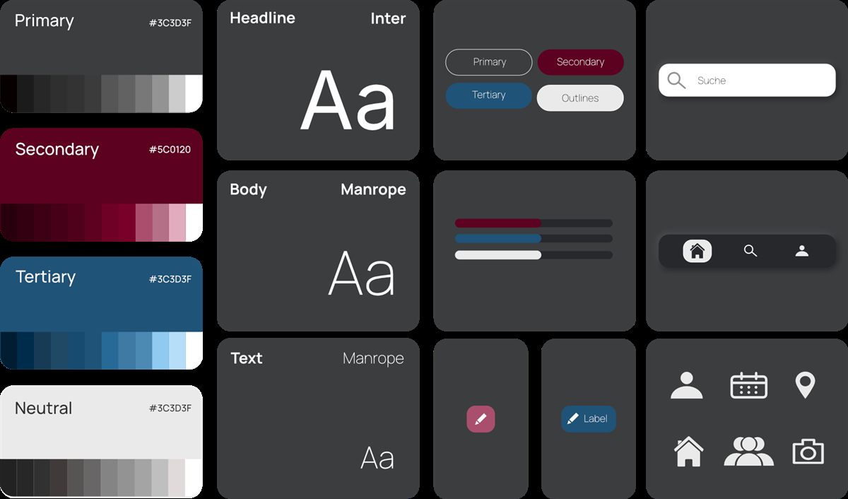 DualRooms brand guidelines with colours, type and icons