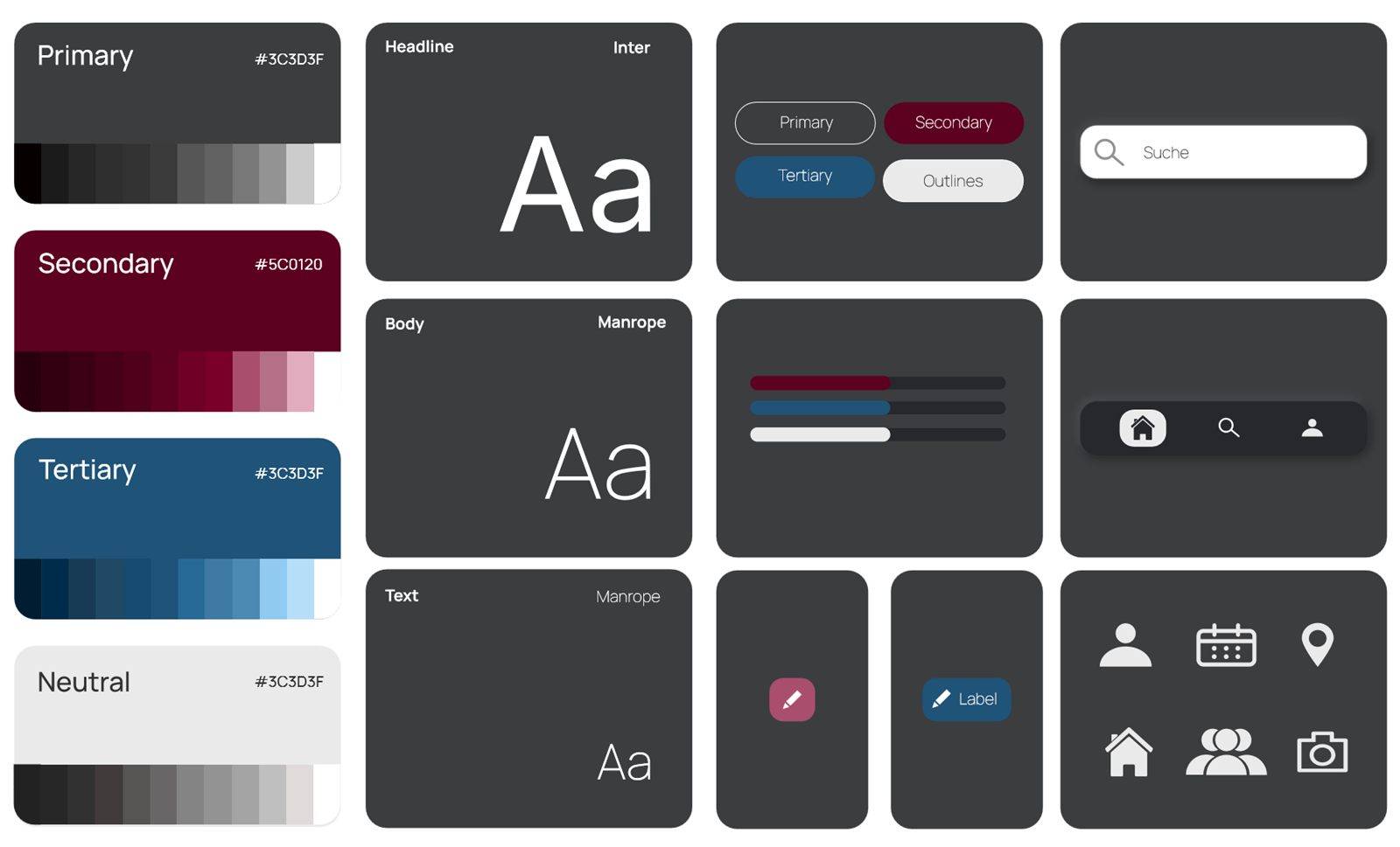 DualRooms UI guidelines: colours, typography and components