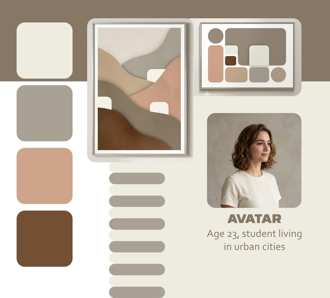 Persona and colour moodboard for Print Café