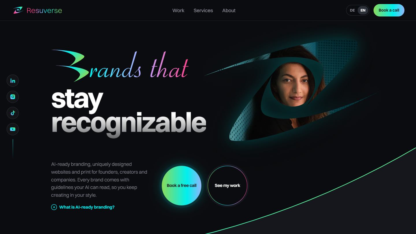 Resuverse homepage: Brands that stay recognizable